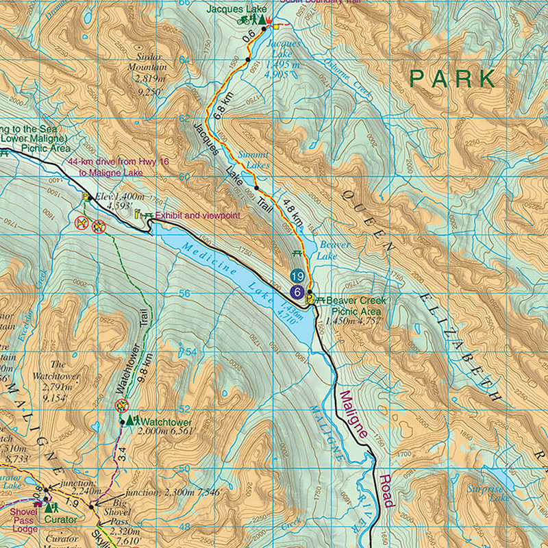 Gem Trek Jasper & Maligne Lake Map