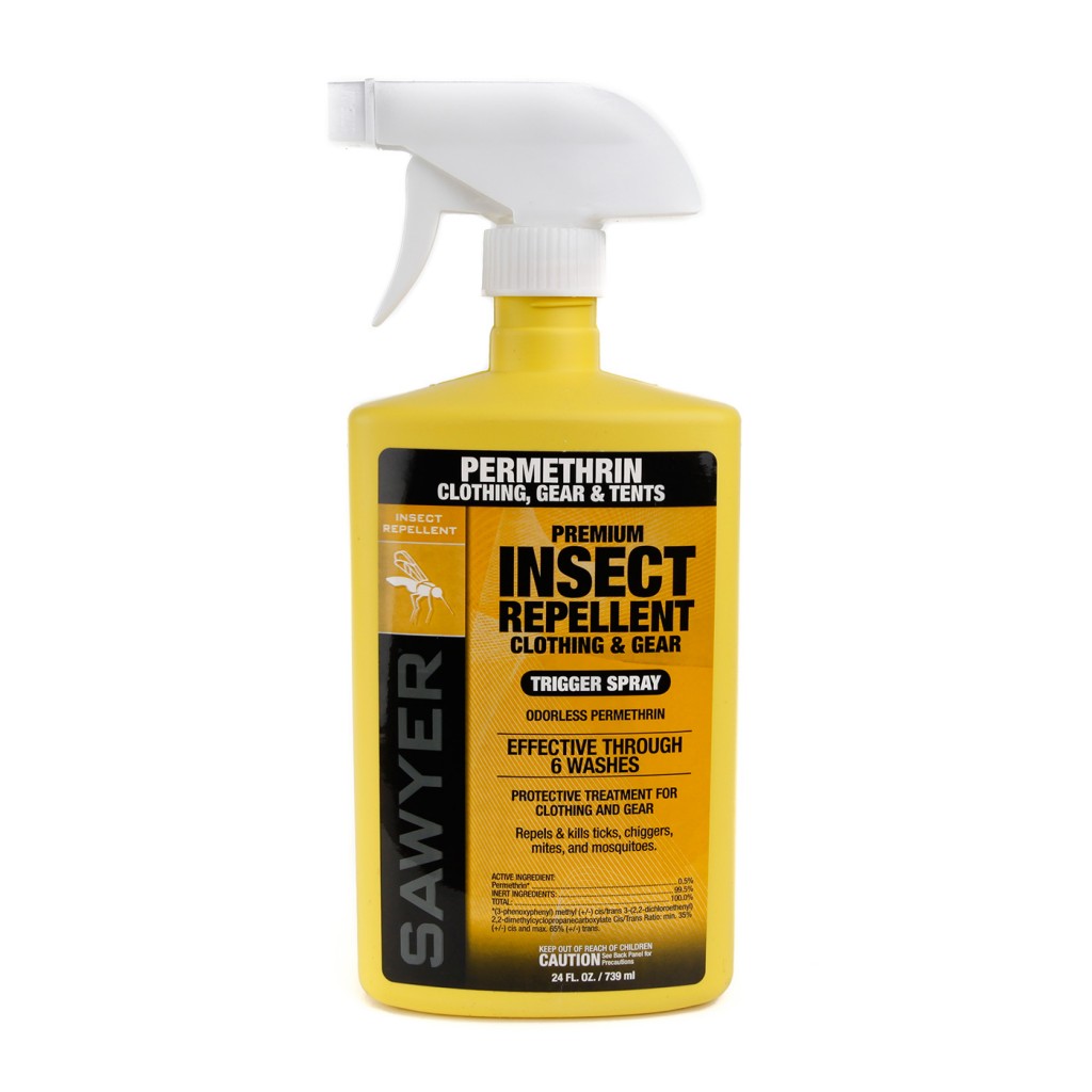 While outdoor clothing treated with permethrin is not sold in Canada, consumers can purchase permethrin from the U.S. to treat their own clothing. One of the most popular brands, manufactured by Sawyer, is available in a 24 oz (710 ml) spray from REI. The spray would treat as many as four items of clothing and is listed at a reasonable $16.00. However, shipping costs and currency conversion brings the price to $68 by the time it reaches its destination in Canada.