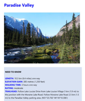 Banff National Park hiking ebook